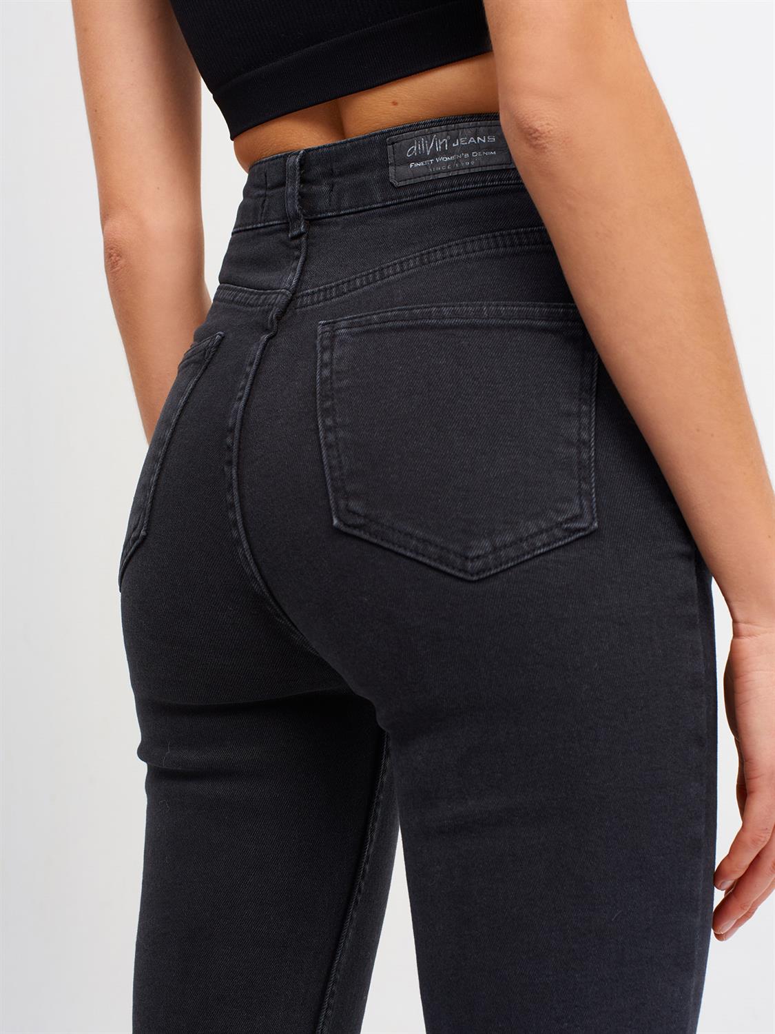 4244 Джинси МОМ з розрізами чорні