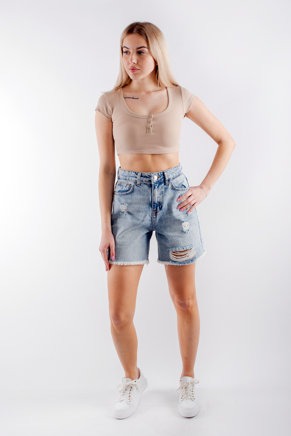 4850 Топ укорочений бежевий