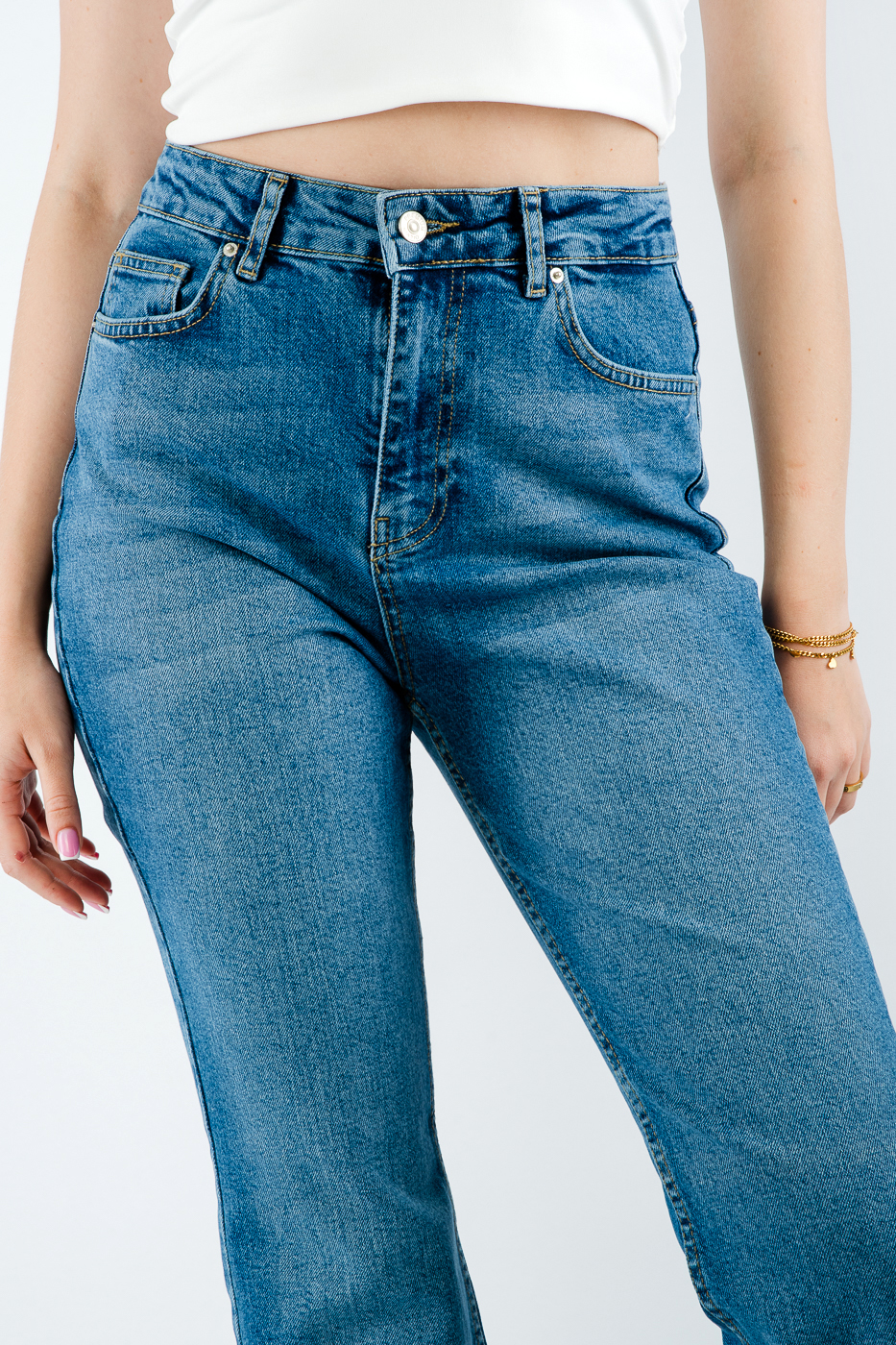 71324 Джинси розкльошені з лайкрою сині