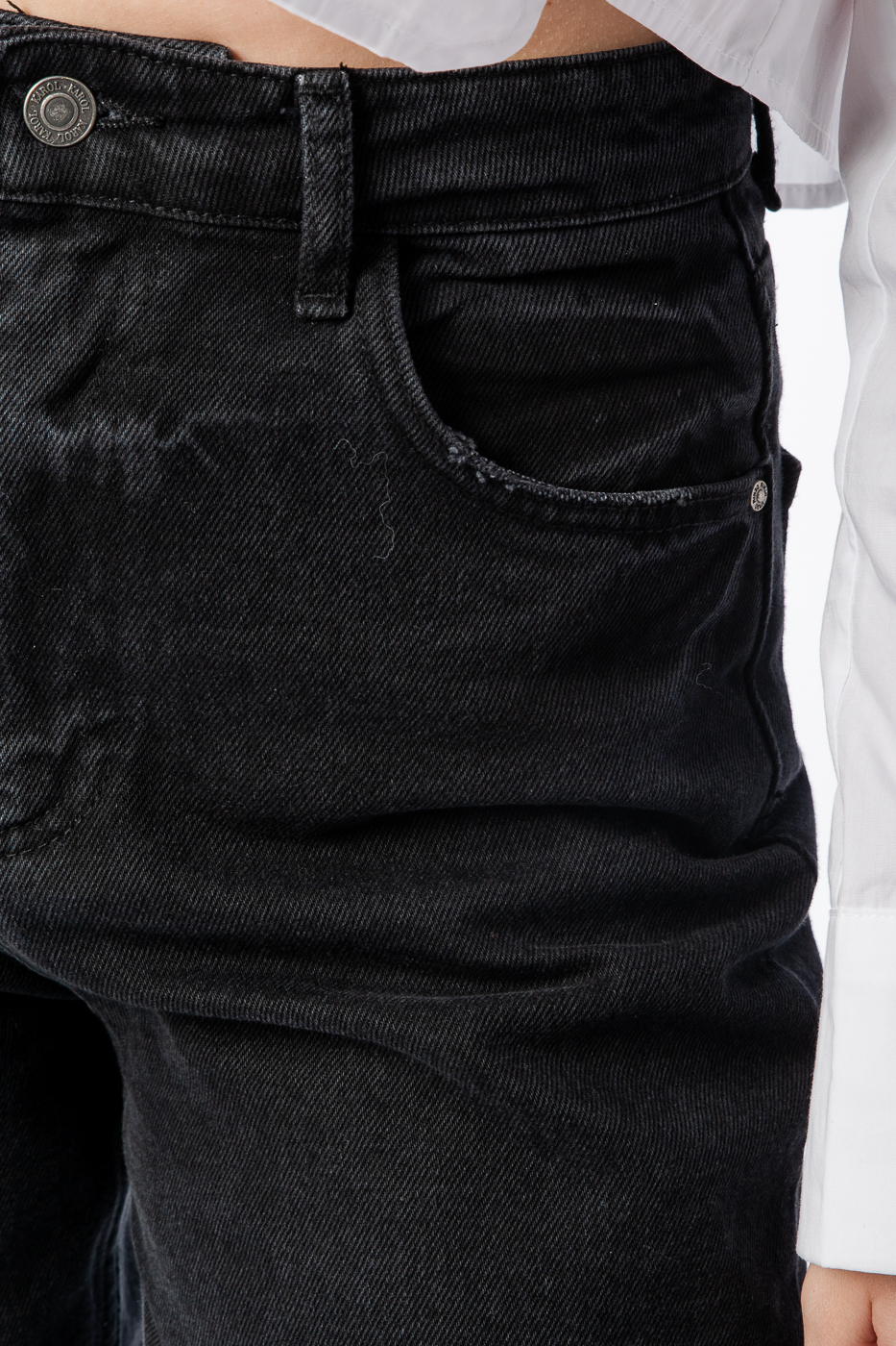 23373-S Джинси МОМ з високою посадкою чорні
