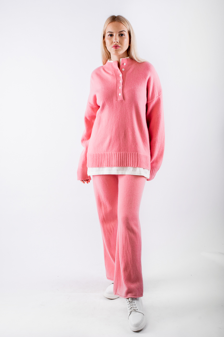 40003 Костюм з светром та штанами рожевий