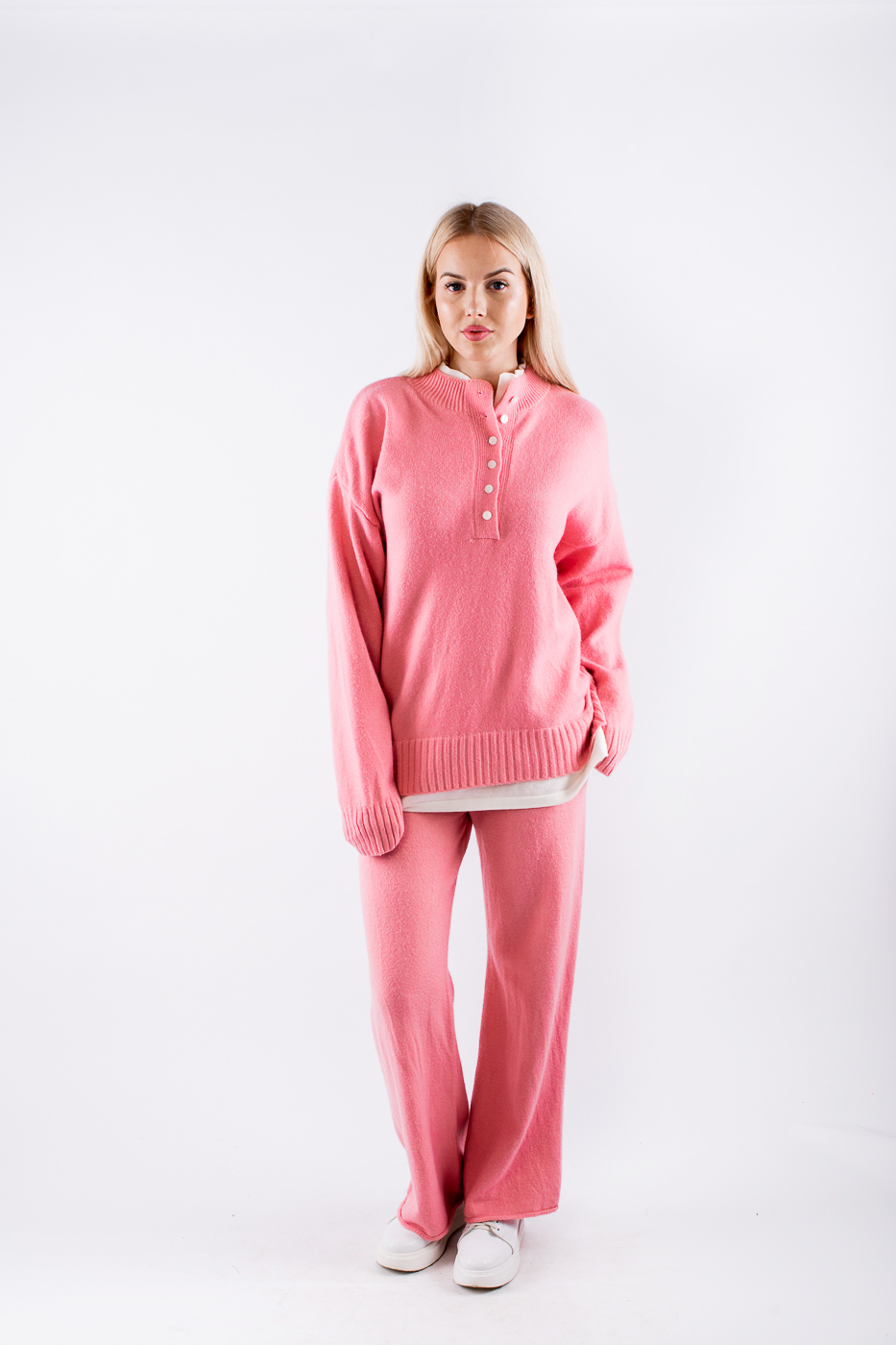 40003 Костюм з светром та штанами рожевий