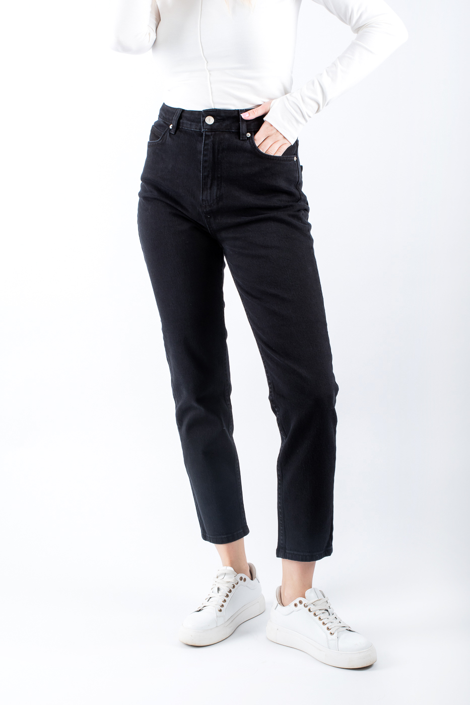 71358 Джинси мом з лайкрою чорні