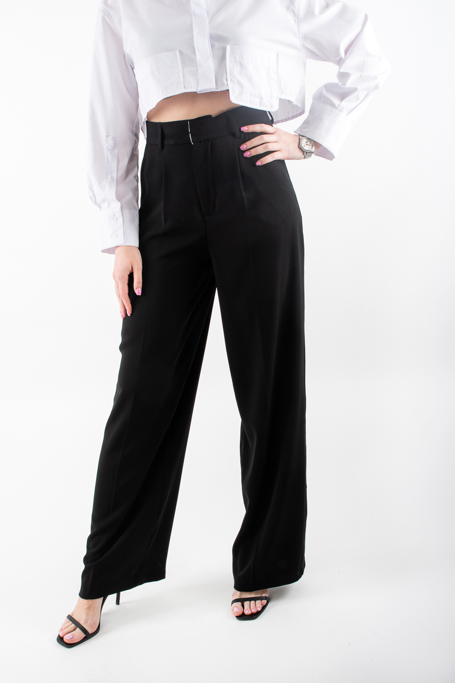 3317 Брюки палаццо чорні