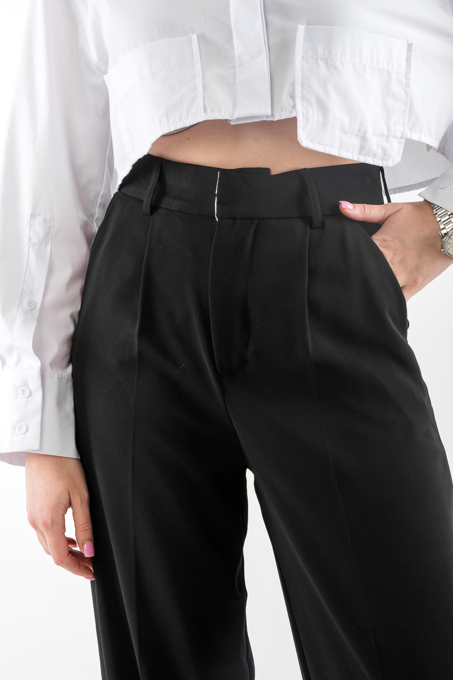 3317 Брюки палаццо чорні