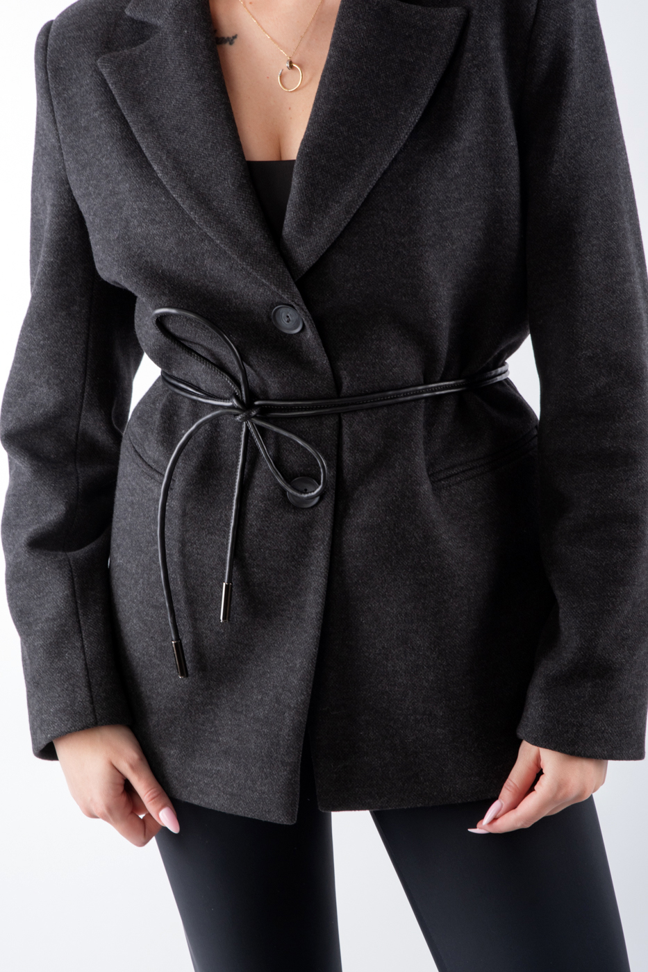 41523 Жакет утеплений темно-сірий 