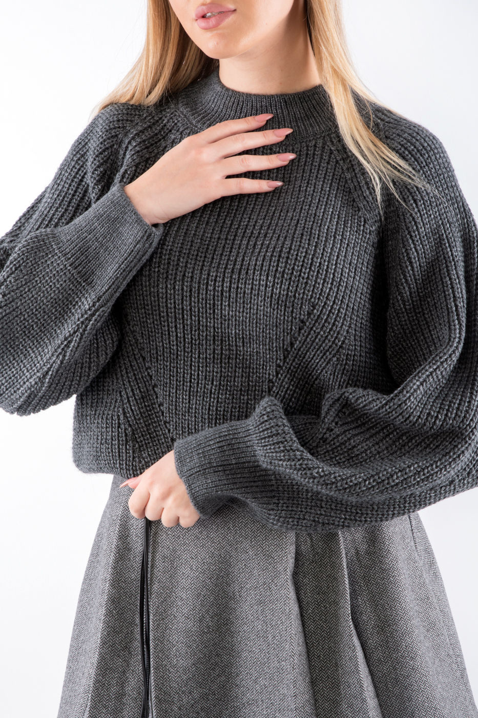 102121 Джемпер вʼязаний сірий