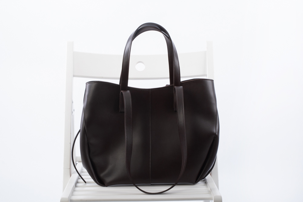 10996 Cумка шопер з подвійними ручками коричнева