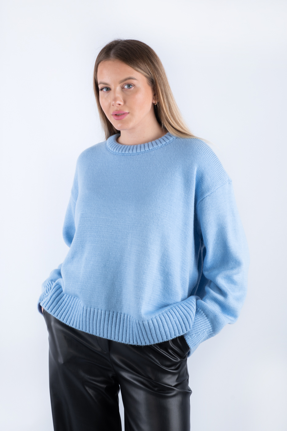 200337 Джемпер оверсайз блакитний