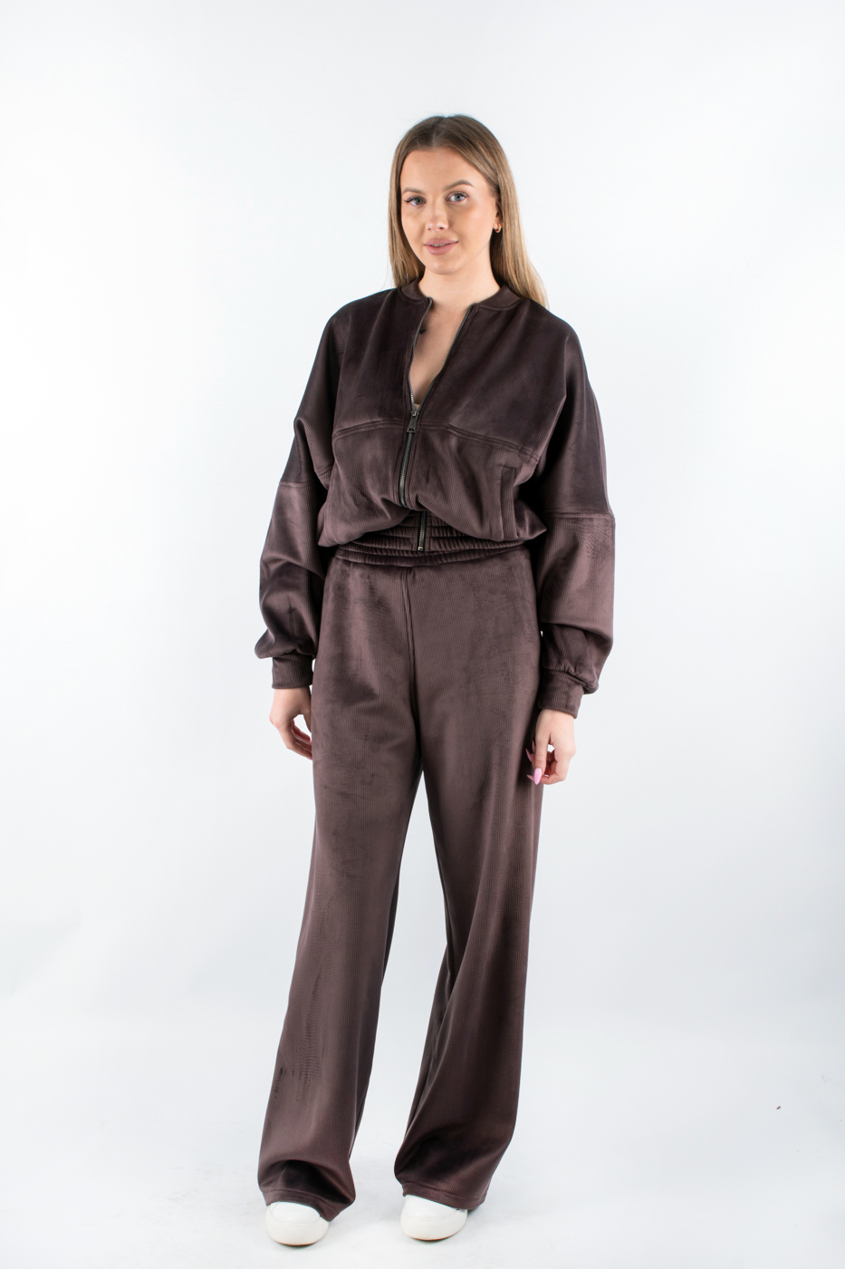 40342 Костюм зі штанами та бомбером утеплений коричневий