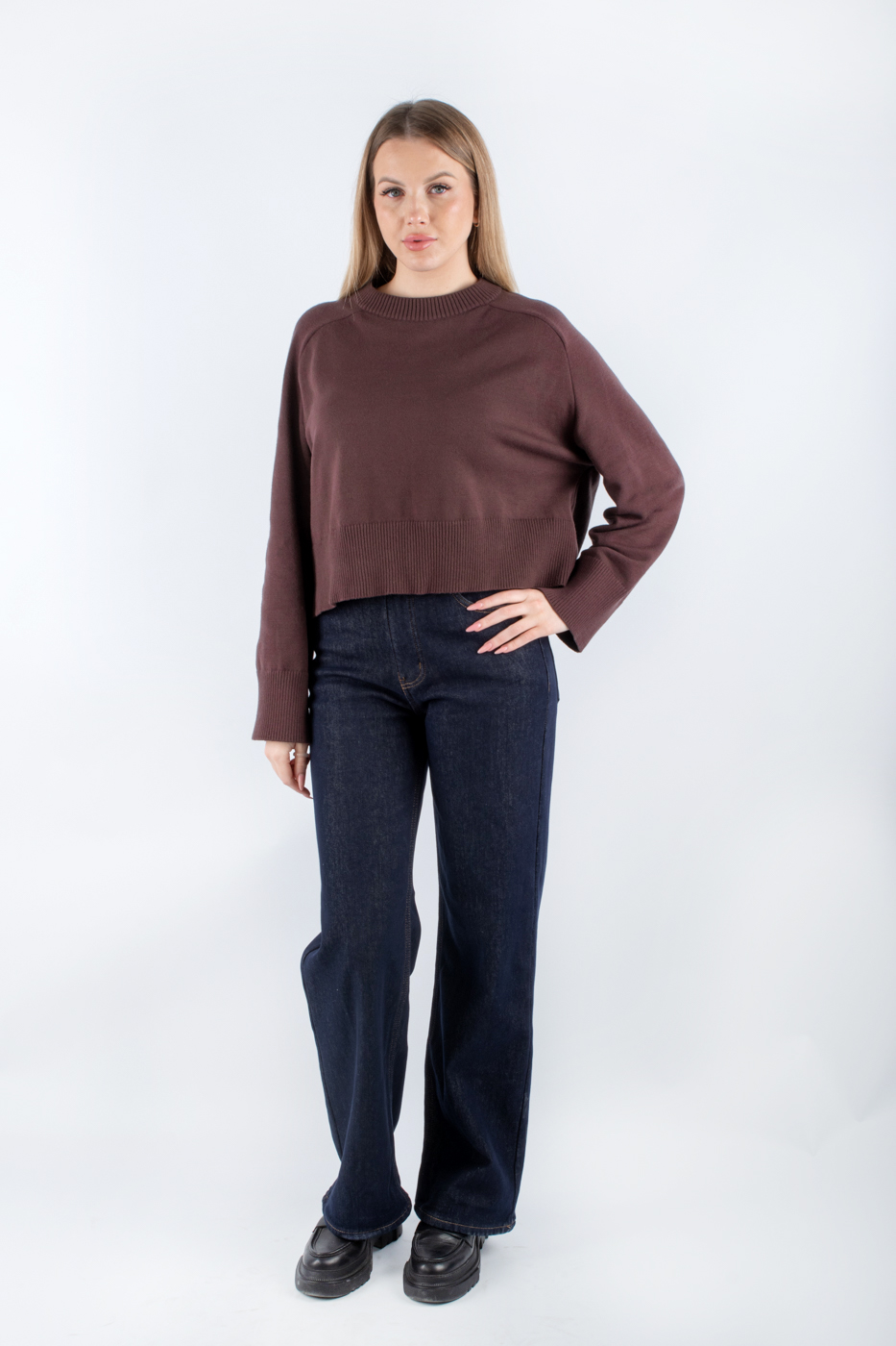 4343-7 Джинси прямі утеплені сині