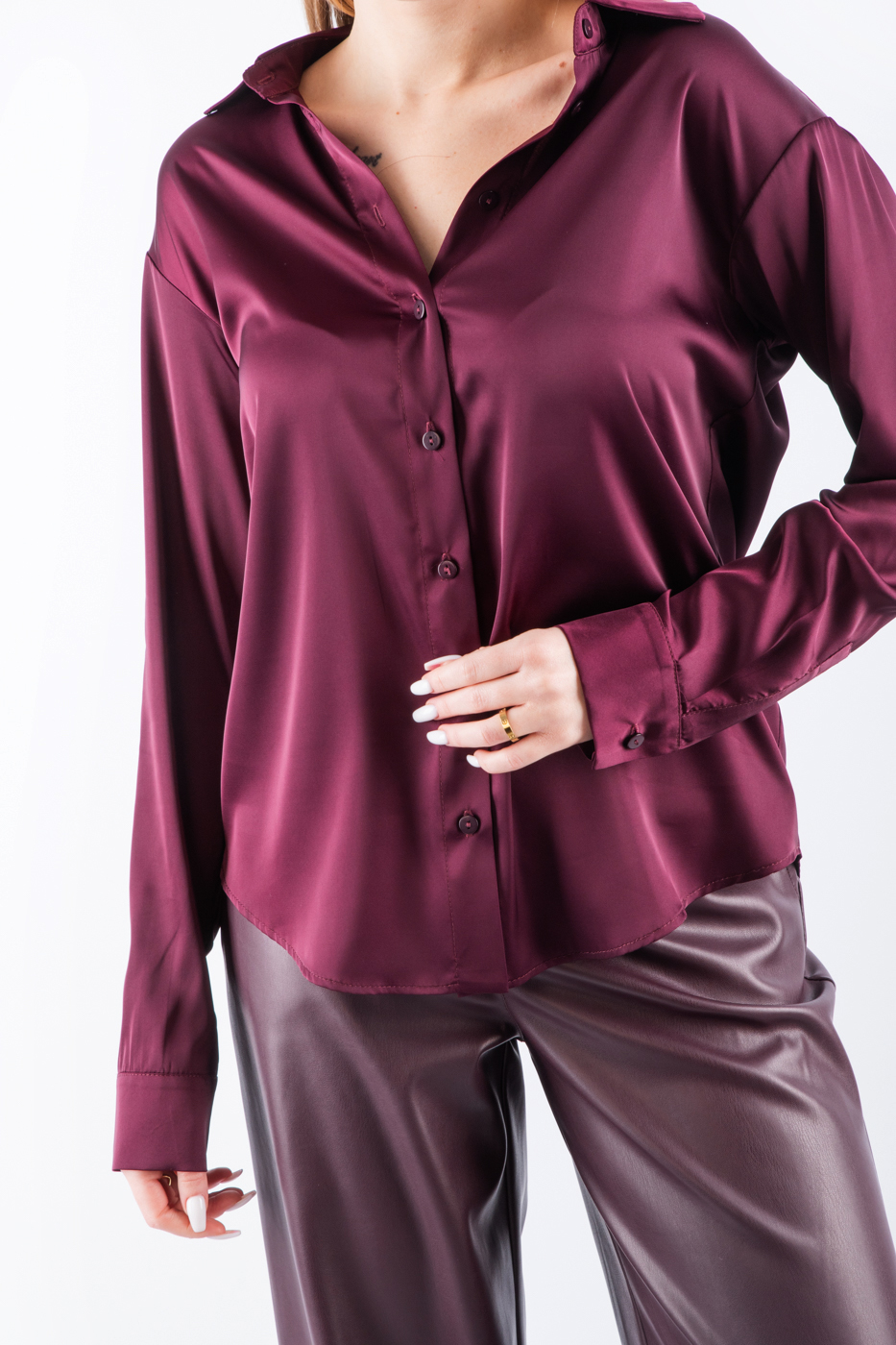 10008 Блуза шовкова марсала