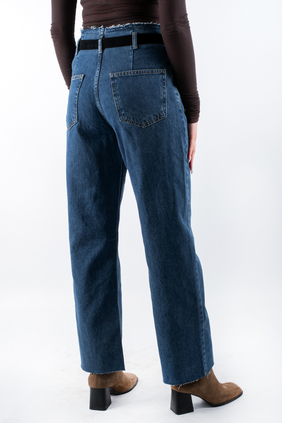 25400 Джинси прямі з ременем сині