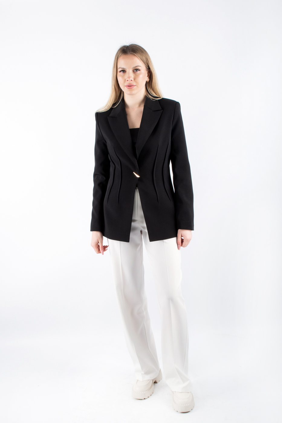 30015 Брюки класичні прямі білі 