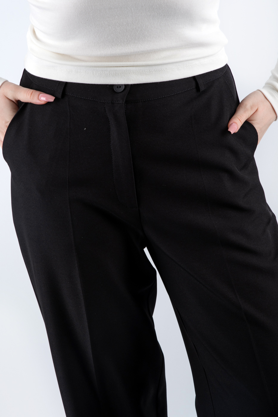 30015 Брюки класичні прямі чорні