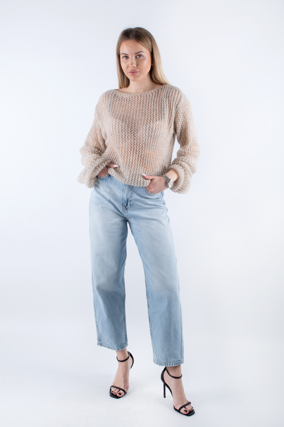 3240 Джинси МОМ широкі блакитні